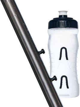 Picture of FABRIC CAGELESS WATER BOTTLE: 750ML, CLEAR/BLACK